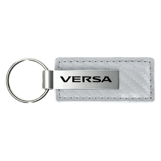 Autogold® - Versa Logo White Carbon Fiber Leather Key Chain