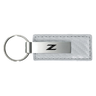 Autogold® - Z (New) Logo White Carbon Fiber Leather Key Chain
