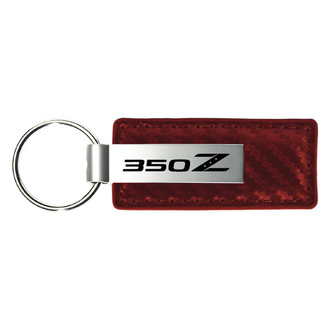 Autogold® - 350Z Logo Burgundy Carbon Fiber Leather Key Chain