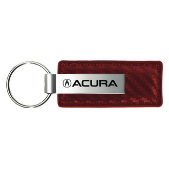 Autogold® - Acura Burgundy Carbon Fiber Leather Key Chain