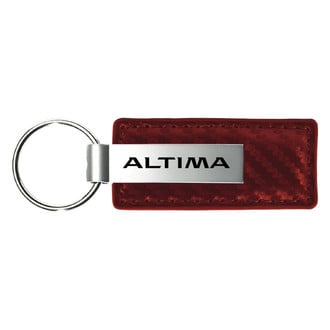 Autogold® - Altima Logo Burgundy Carbon Fiber Leather Key Chain