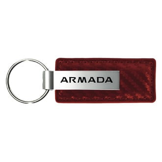 Autogold® - Armada Logo Burgundy Carbon Fiber Leather Key Chain