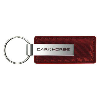 Autogold® - Mustang Dark Horse Burgundy Carbon Fiber Leather Key Chain