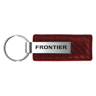 Autogold® - Frontier Logo Burgundy Carbon Fiber Leather Key Chain
