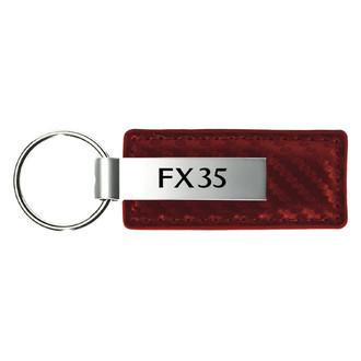 Autogold® - FX35 Logo Burgundy Carbon Fiber Leather Key Chain