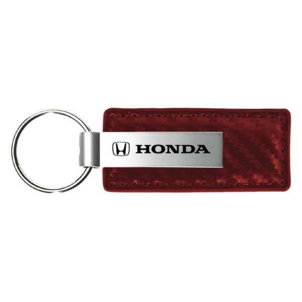 Honda Logo In Red Real Carbon Fiber Strap With Red Leather Stitching Edge Key Chain - Car Beyond Store - Foto 8