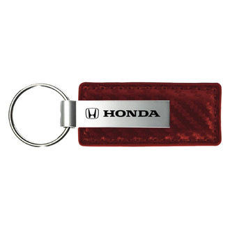 Autogold® - Honda Burgundy Carbon Fiber Leather Key Chain