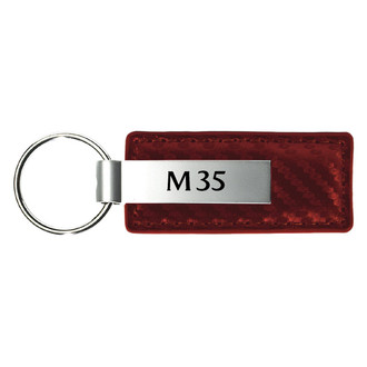 Autogold® - M35 Logo Burgundy Carbon Fiber Leather Key Chain