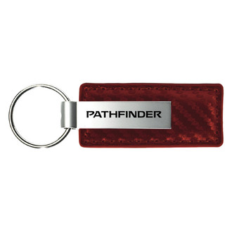Autogold® - Pathfinder Logo Burgundy Carbon Fiber Leather Key Chain