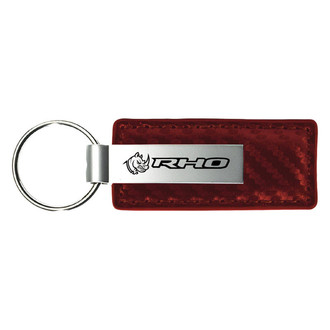 Autogold® - RHO Head Burgundy Carbon Fiber Leather Key Chain
