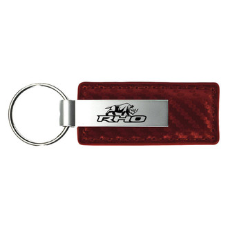 Autogold® - RHO Stacked Burgundy Carbon Fiber Leather Key Chain