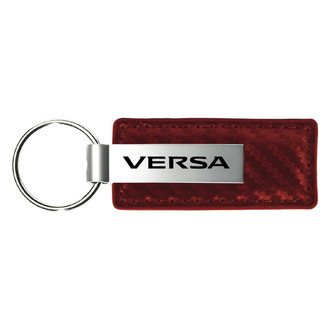 Autogold® - Versa Logo Burgundy Carbon Fiber Leather Key Chain