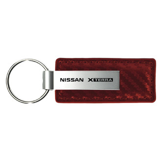 Autogold® - Xterra Logo Burgundy Carbon Fiber Leather Key Chain