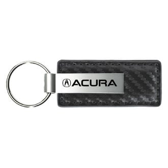 Autogold® - Acura Gun Metal Carbon Fiber Leather Key Chain