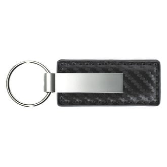 Autogold® - Blank Logo Gun Metal Carbon Fiber Leather Key Chain