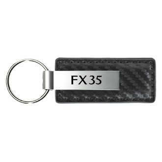 Autogold® - FX35 Logo Gun Metal Carbon Fiber Leather Key Chain
