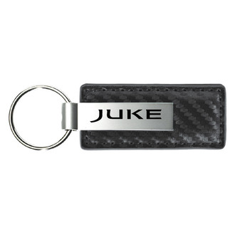 Autogold® - Juke Logo Gun Metal Carbon Fiber Leather Key Chain