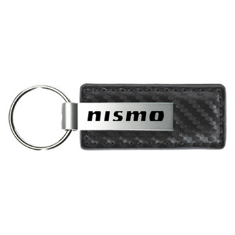 Autogold® - Nismo Logo Gun Metal Carbon Fiber Leather Key Chain