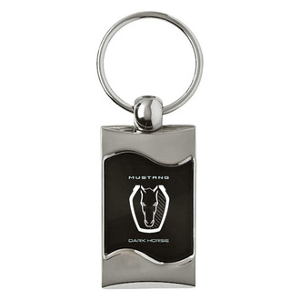 Autogold® - Dark Horse Black Rectangular Wave Key Chain