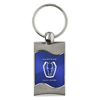 Autogold® - Dark Horse Blue Rectangular Wave Key Chain
