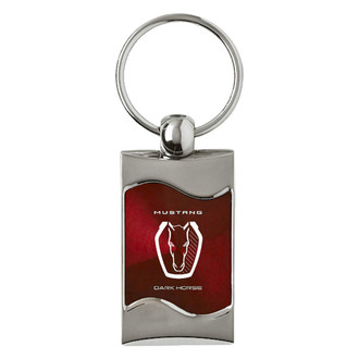 Autogold® - Dark Horse Burgundy Rectangular Wave Key Chain