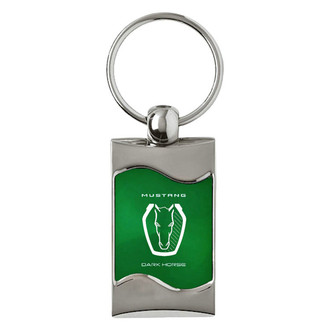 Autogold® - Dark Horse Green Rectangular Wave Key Chain