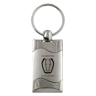 Autogold® - Dark Horse Satin-Chrome Rectangular Wave Key Chain