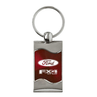 Autogold® - FX4 Burgundy Rectangular Wave Key Chain