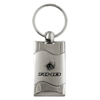 Autogold® - RHO Head Silver Rectangular Wave Key Chain