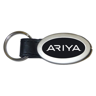 Autogold® - Ariya Black Oval Leather Key Chain