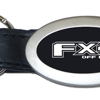Autogold® - FX4 Black Oval Leather Key Chain
