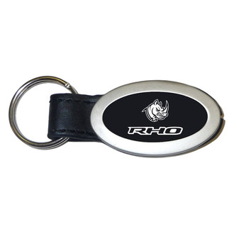 Autogold® - RHO Head Black Oval Leather Key Chain