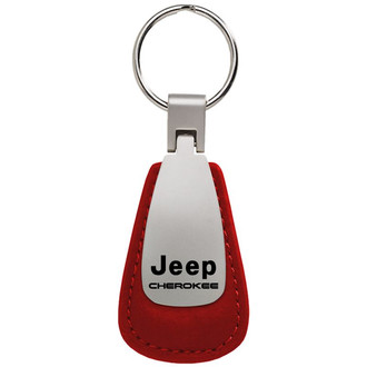 Autogold® - Cherokee Red Leather Teardrop Key Chain