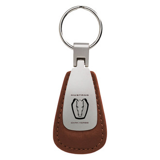 Autogold® - Dark Horse Brown Leather Teardrop Key Chain