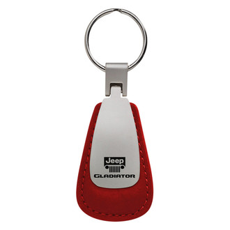 Autogold® - Gladiator Red Leather Teardrop Key Chain