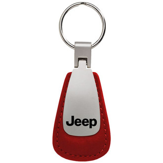 Autogold® - Jeep Red Leather Teardrop Key Chain