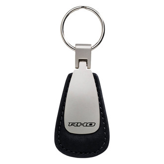 Autogold® - RHO Black Leather Teardrop Key Chain