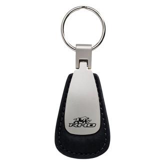 Autogold® - RHO Stacked Black Leather Teardrop Key Chain