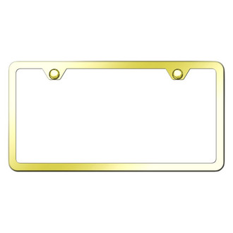 Autogold® - Slimline Plain 2-Hole Gold License Plate Frame