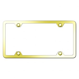 Autogold® - Slimline Plain 4-Hole Gold License Plate Frame