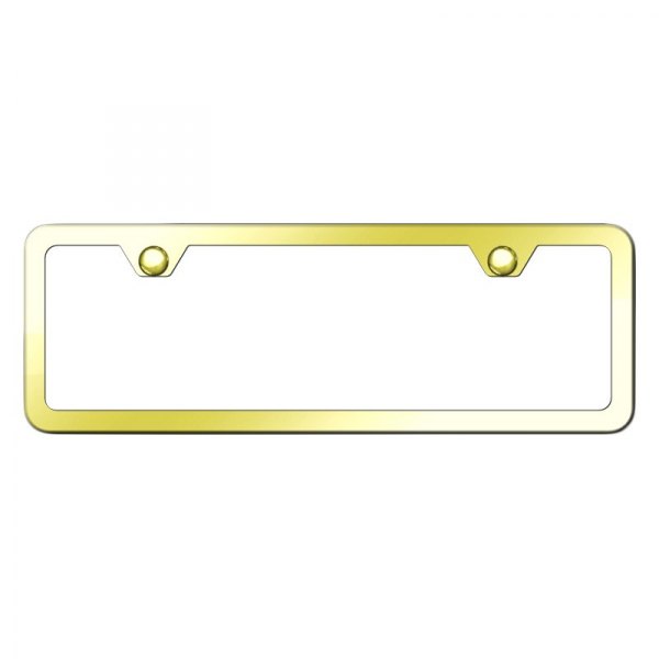 Autogold® - Slimline Plain 2-Hole Mini Size License Plate Frame