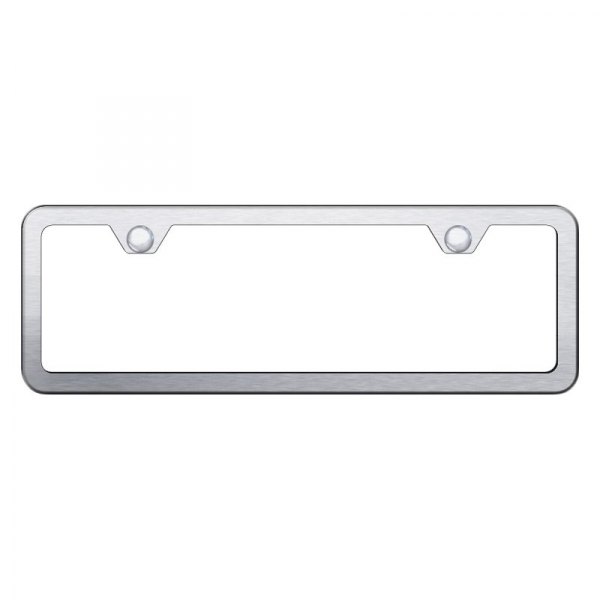 Autogold Lf 451 Sm Slimline Plain 2 Hole Brushed Mini Size License Plate Frame