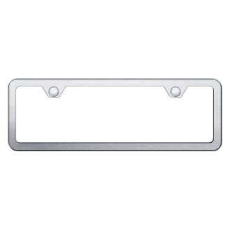 Autogold® - Slimline Plain 2-Hole Brushed Mini Size License Plate Frame