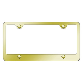Autogold® - 4-Hole Bottom Gold License Plate Frame
