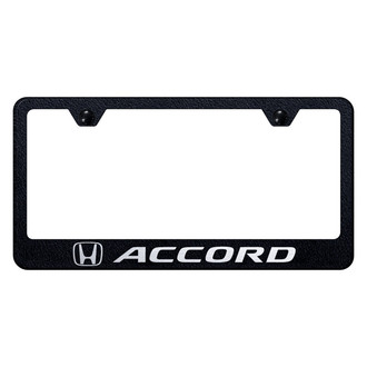 Autogold® - Rugged Black License Plate Frame with Laser Etched Accord Logo