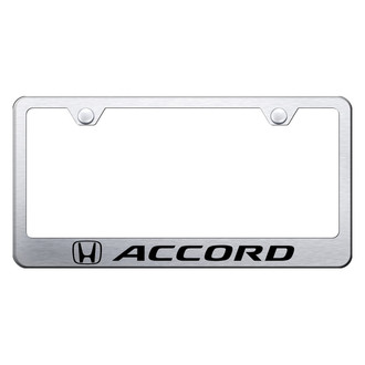 Autogold® - Brushed License Plate Frame with Laser Etched Accord Logo