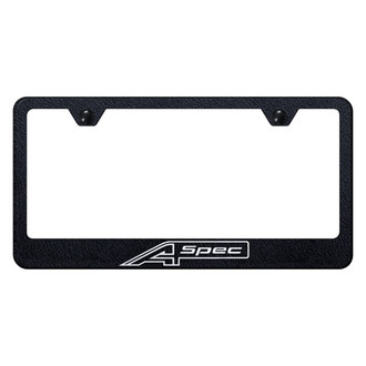 Autogold® - Rugged Black License Plate Frame with Laser Etched A Spec Logo
