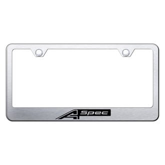 Autogold® - Brushed License Plate Frame with Laser Etched A Spec Logo