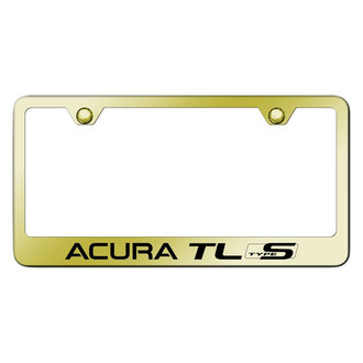 Autogold® - Gold License Plate Frame with Laser Etched Acura TL Type S Logo