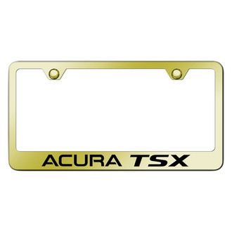 Autogold® - Gold License Plate Frame with Laser Etched Acura TSX Logo